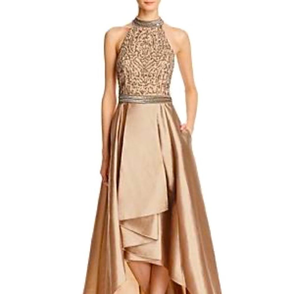 Never worn! Adrianna Papell T-back gown in Bronze.